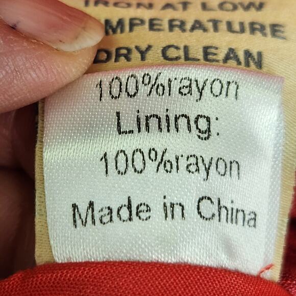 Dark Pink London ASOS Red Butterfly Print Women’s Dress Ruffled US SZ 6 EUC - Picture 16 of 16